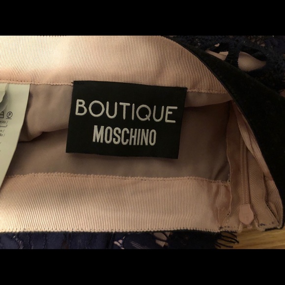 SOLD Boutique Moschino lace purple black pencil skirt 2 - Picture 5 of 8